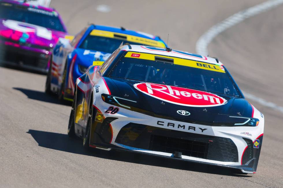 NASCAR driver Christopher Bell leads the race during the South Point 400 NASCAR Cup Series race ...