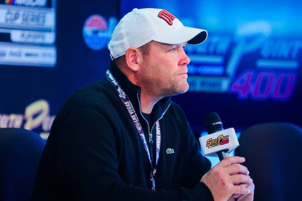 UNLV head football coach Barry Odom speaks at a press conference before acting as the grand mar ...