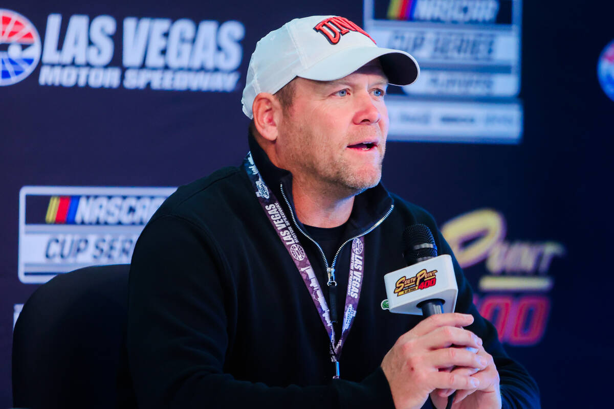 UNLV head football coach Barry Odom speaks at a press conference before acting as the grand mar ...