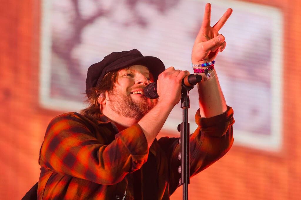 Fall Out Boy performs during the When We Were Young music festival at the Las Vegas Festival Gr ...