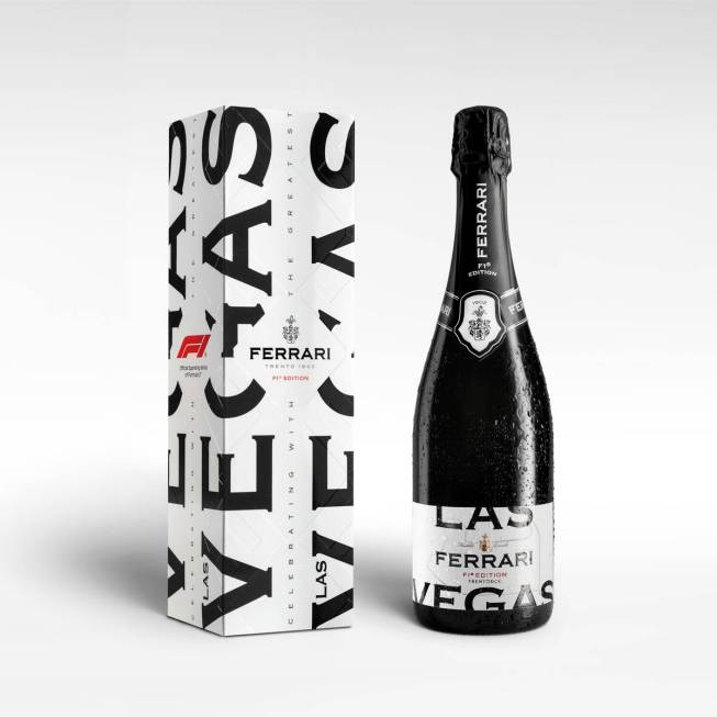 The F1 Edition sparkling wine from the House of Ferrari Trento for the Formula One Las Vegas Gr ...