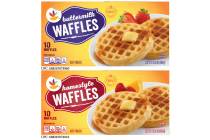 This image provided by TreeHouse Foods, Inc., shows the packaging of two styles of waffles, amo ...