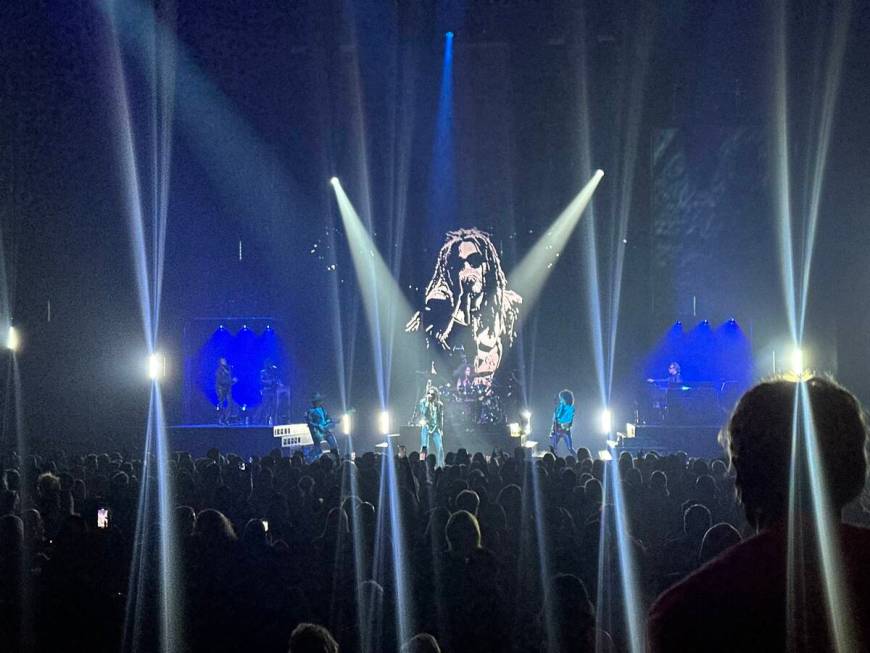 Lenny Kravitz performs in his "Blue Electric Light" production at Dolby Live at Park MGM on Wed ...