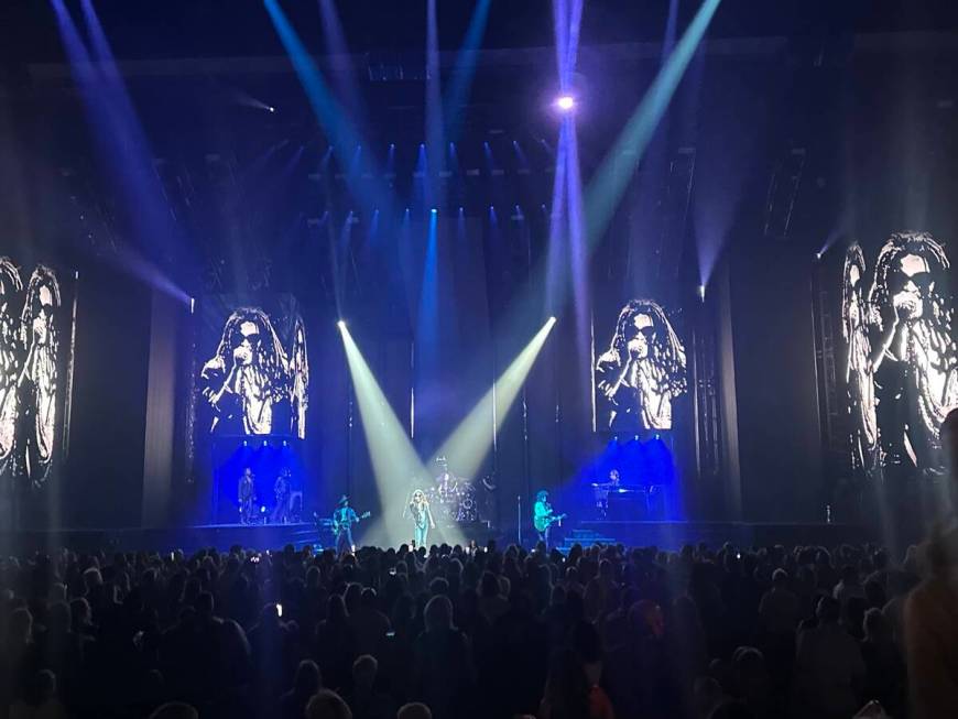 Lenny Kravitz performs in his "Blue Electric Light" production at Dolby Live at Park MGM on Wed ...