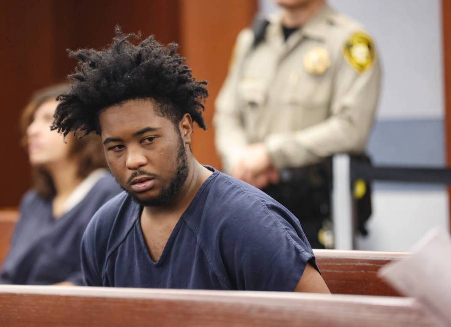 Damarion Bell appears in court for a hearing at the Regional Justice Center in Las Vegas, Thurs ...