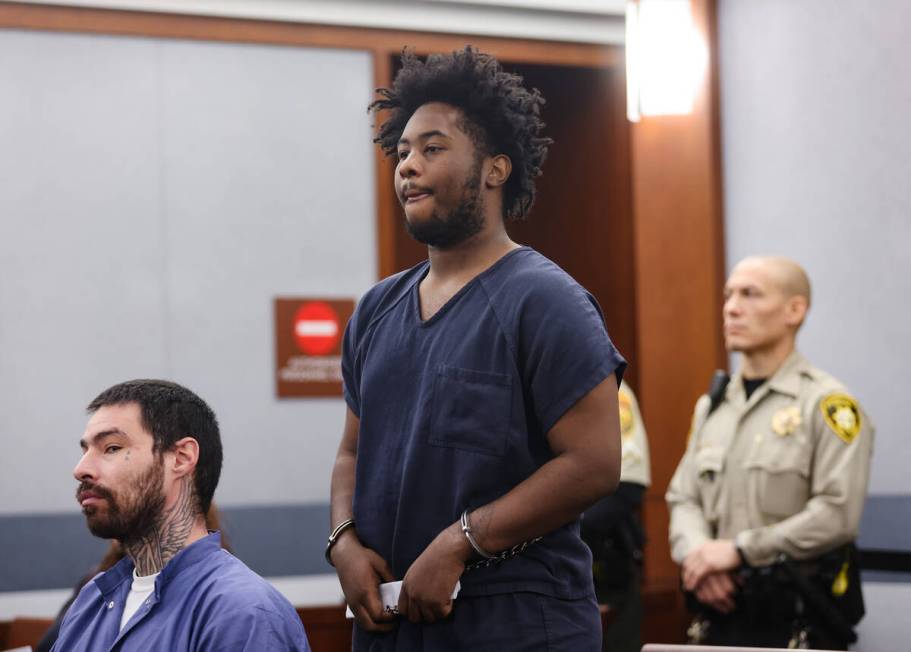 Damarion Bell appears in court for a hearing at the Regional Justice Center in Las Vegas, Thurs ...