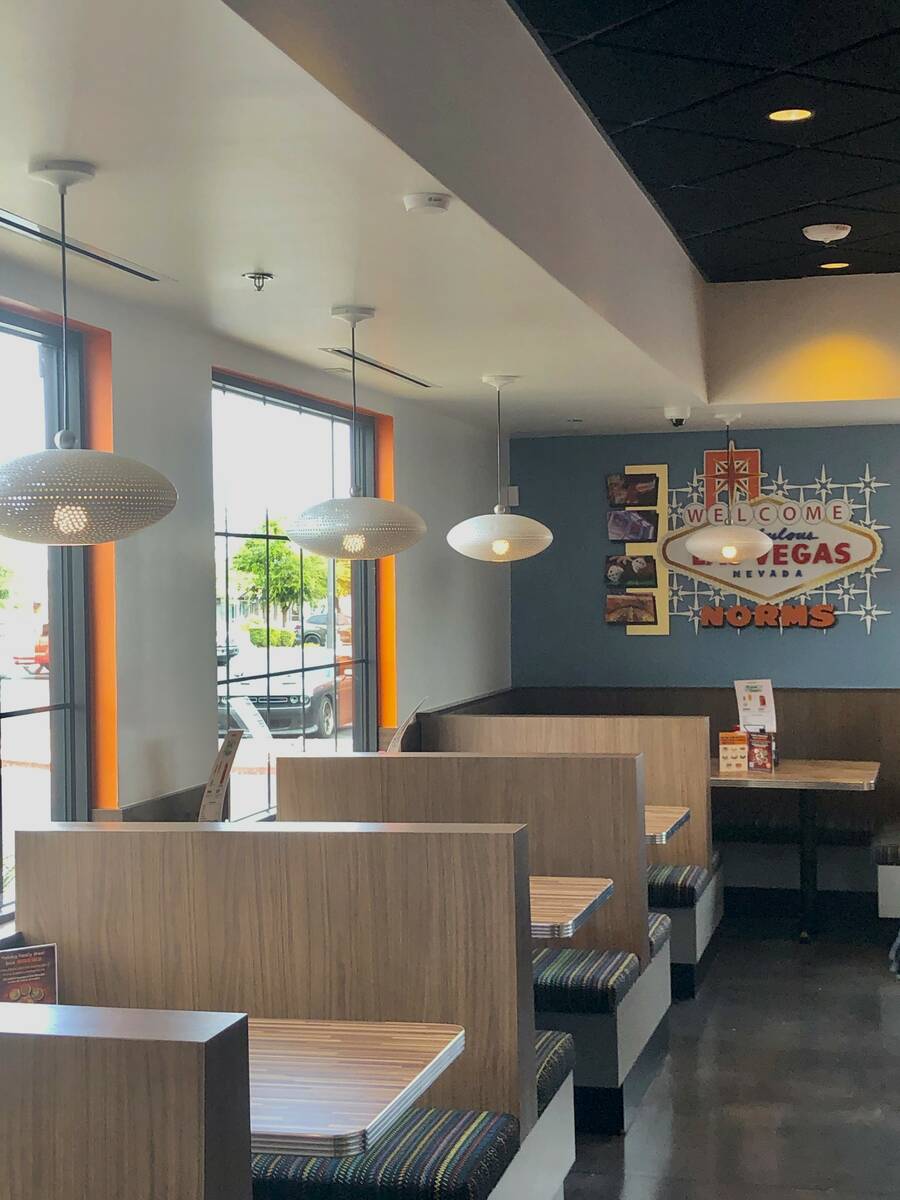 A dining area at Norms, which is opening in late October 2024 on West Charleston Boulevard in L ...