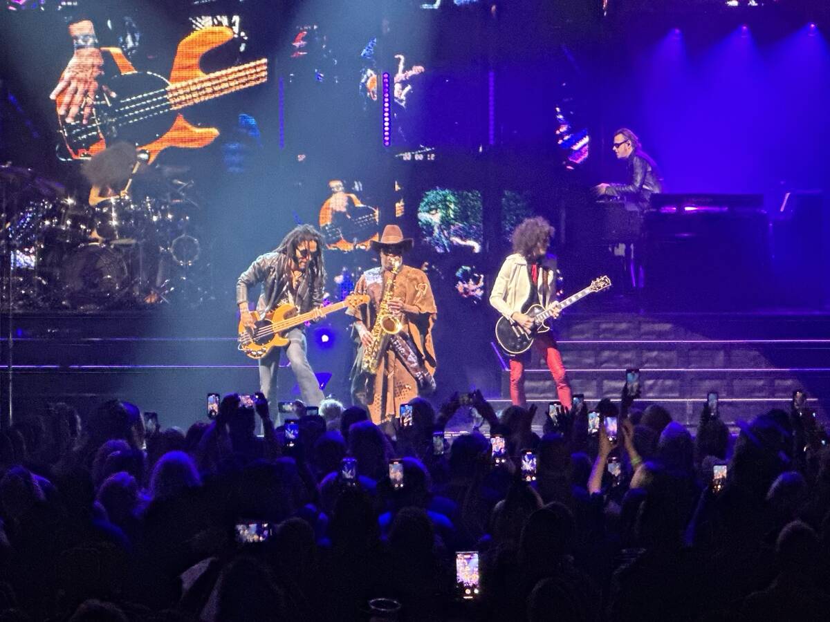 Lenny Kravitz performs in his "Blue Electric Light" production at Dolby Live at Park MGM on Wed ...