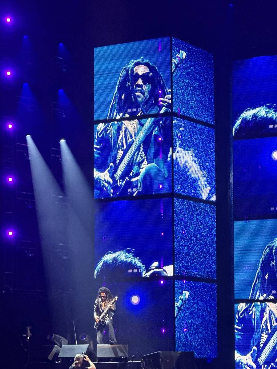 Lenny Kravitz performs in his "Blue Electric Light" production at Dolby Live at Park MGM on Wed ...