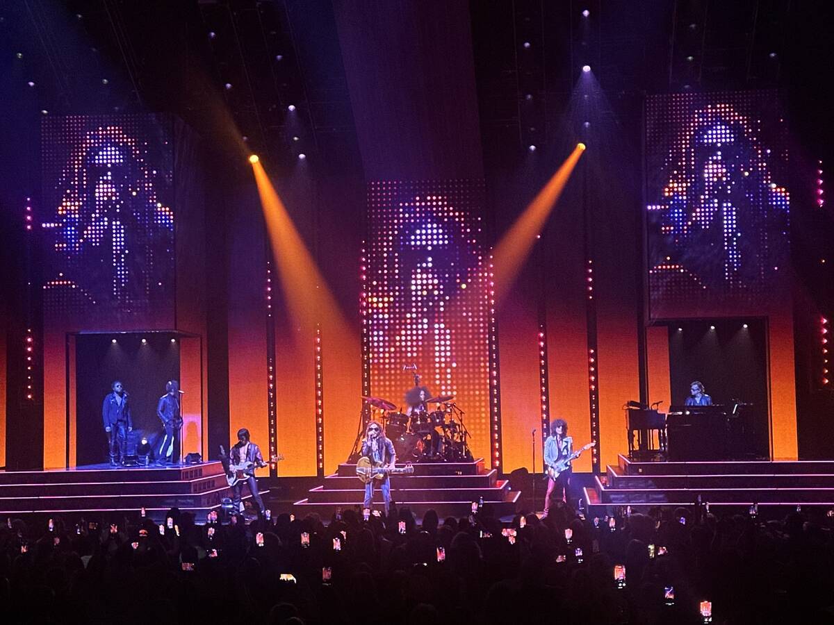 Lenny Kravitz performs in his "Blue Electric Light" production at Dolby Live at Park MGM on Wed ...