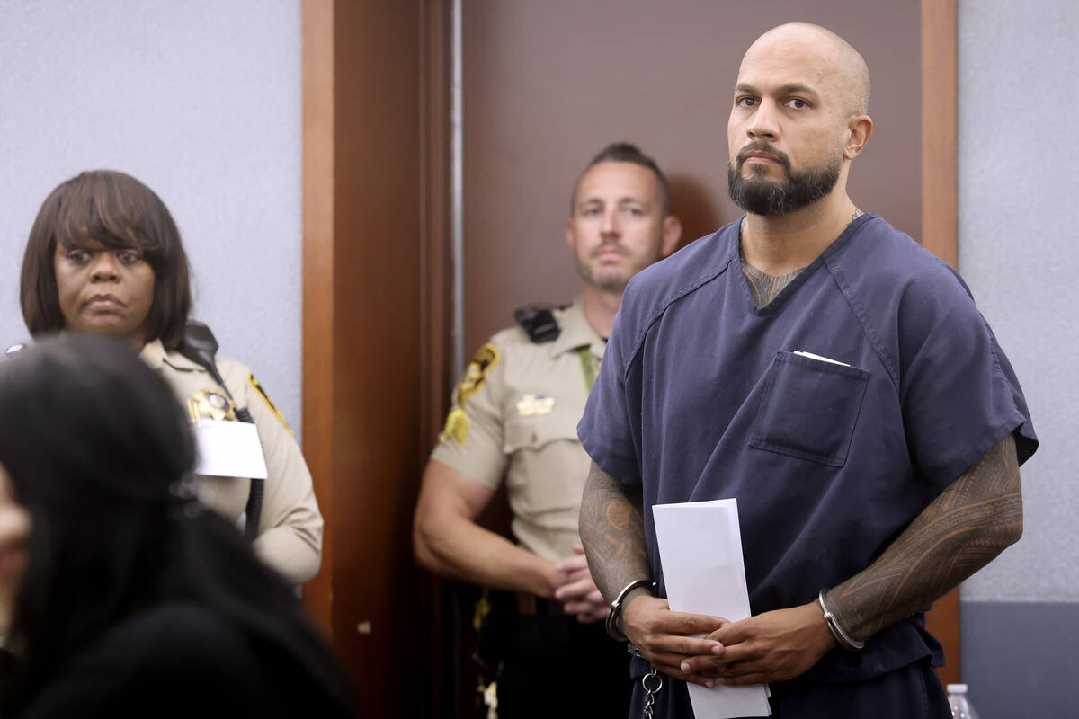 Metropolitan Police Department Sgt. Kevin Menon appears in court at the Regional Justice Center ...