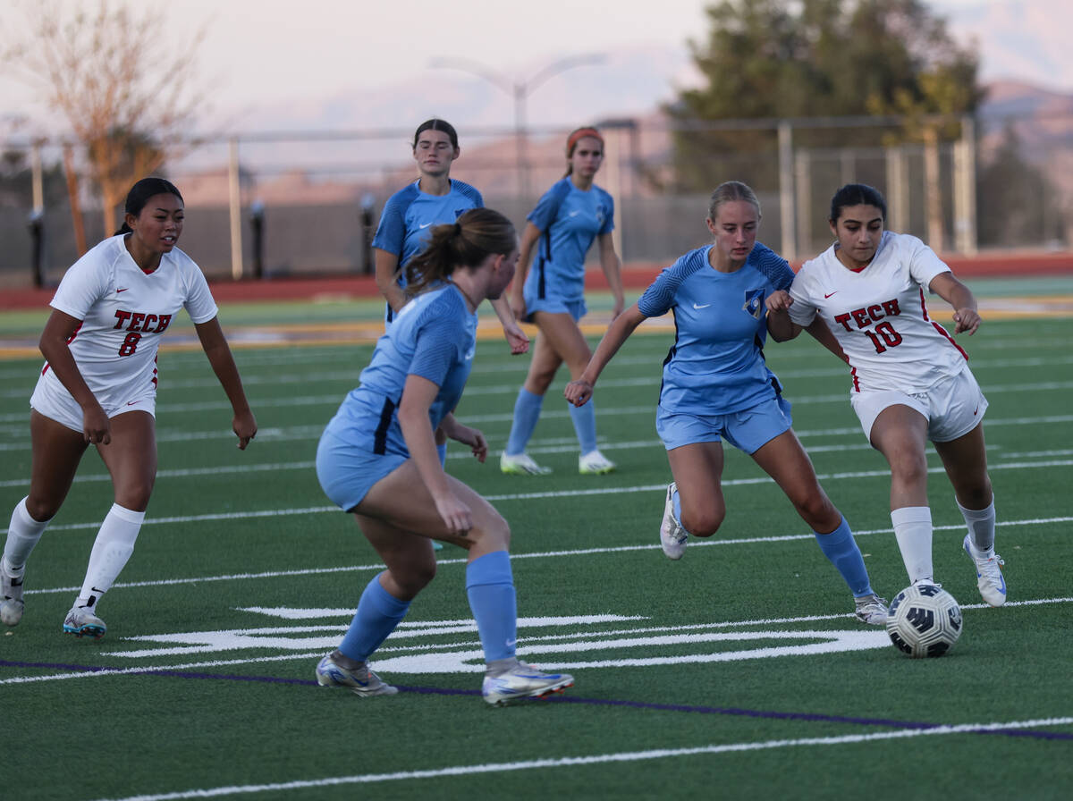 Foothill High School’s Adysun Adam (10) races against Southeast Career Technical Academy ...