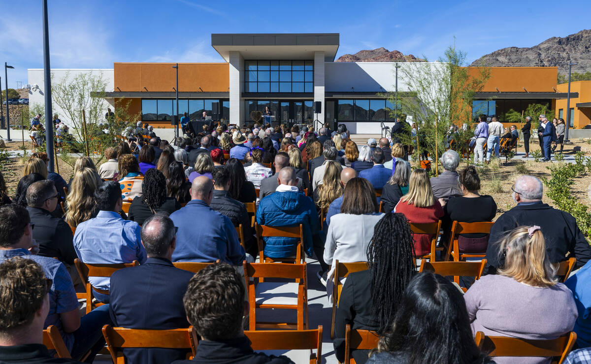 St. Jude’s Ranch for Children CEO Dr. Christina Vela speaks as they host the grand openi ...