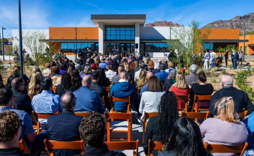 St. Jude’s Ranch for Children CEO Dr. Christina Vela speaks as they host the grand openi ...