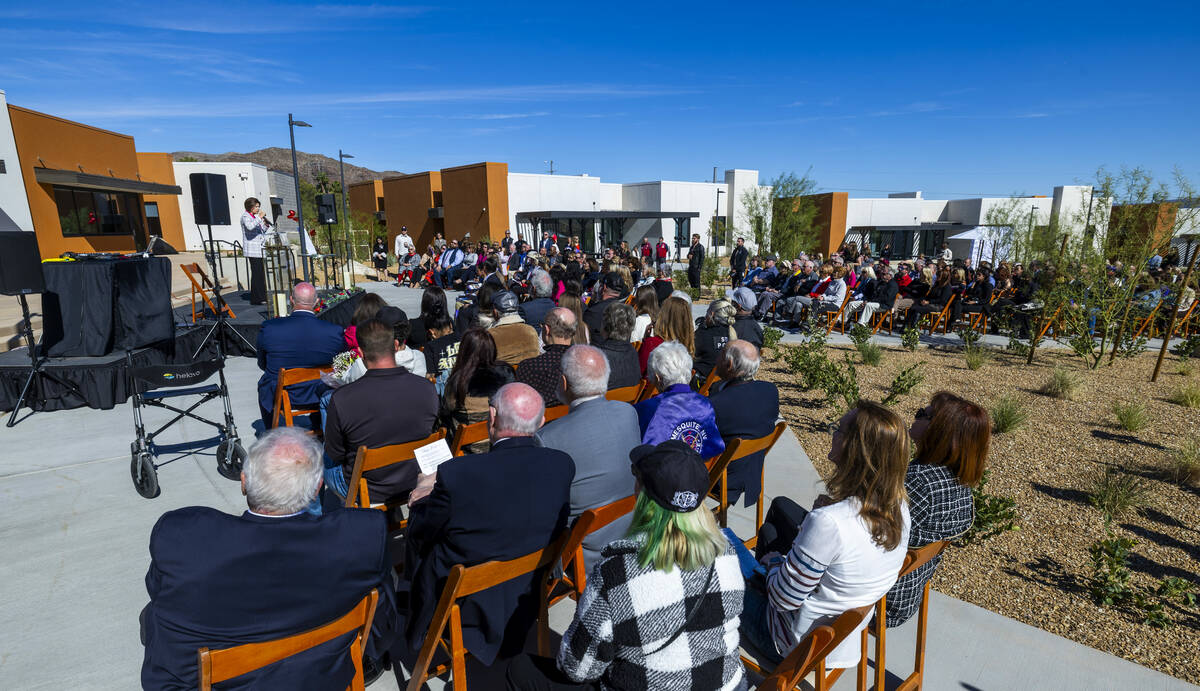 Sen. Catherine Cortez Masto speaks during the St. Jude’s Ranch for Children grand openin ...