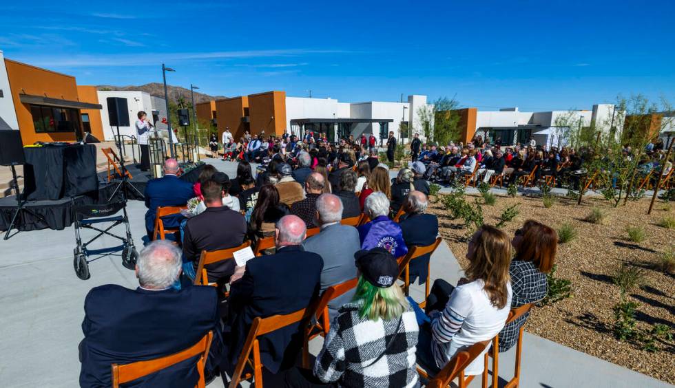 Sen. Catherine Cortez Masto speaks during the St. Jude’s Ranch for Children grand openin ...