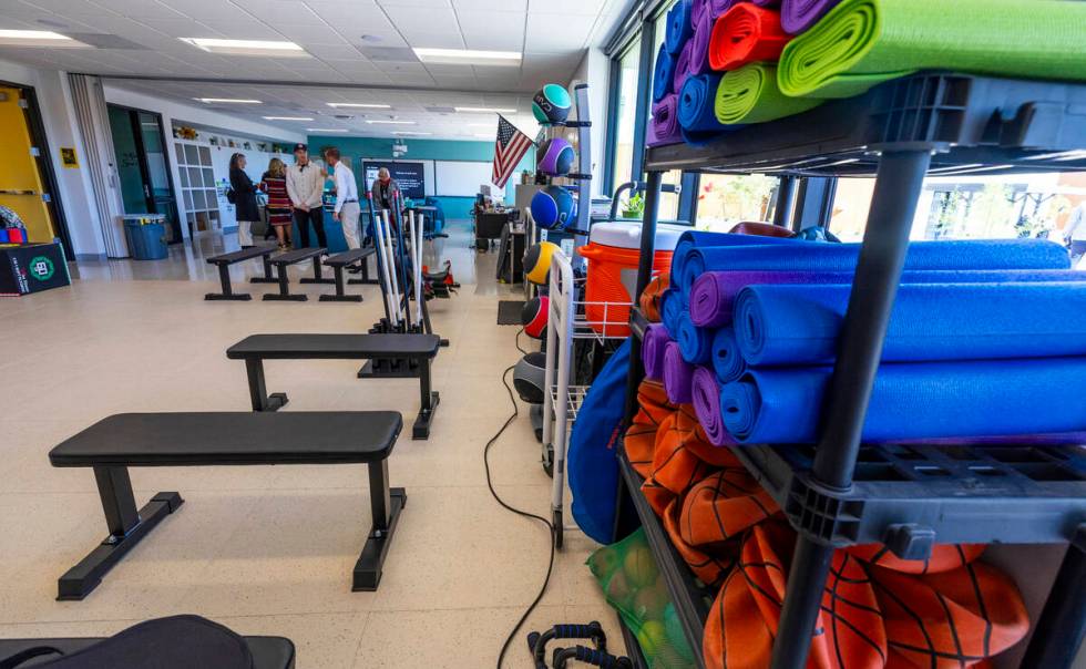 A fitness room for students will be in use within the CCSD/Healing Center High School, a tour s ...