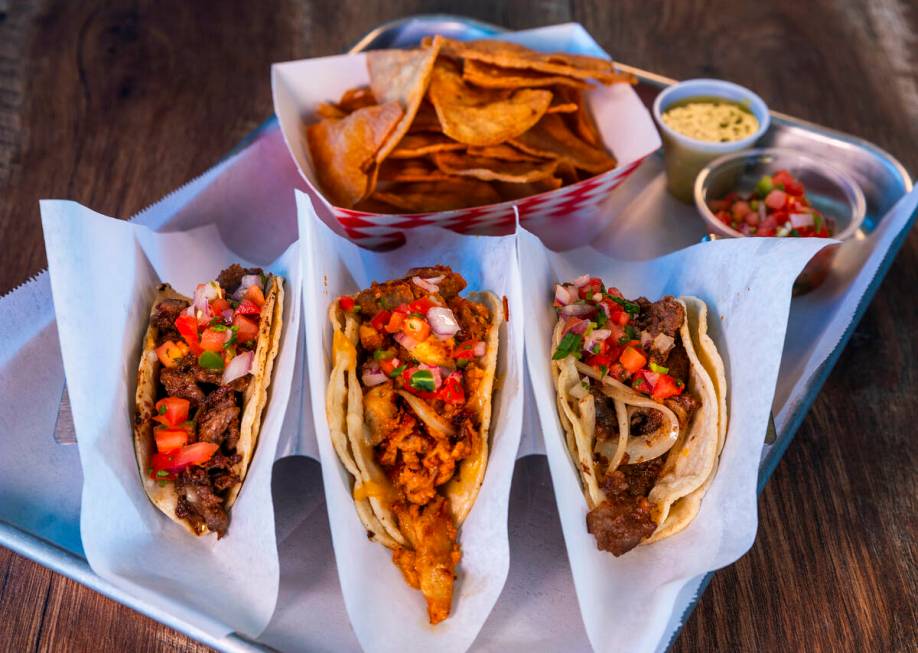 Beef and chicken tacos served on Tuesdays at Royal Wraps on Wednesday, Nov. 6, 2024, in Henders ...