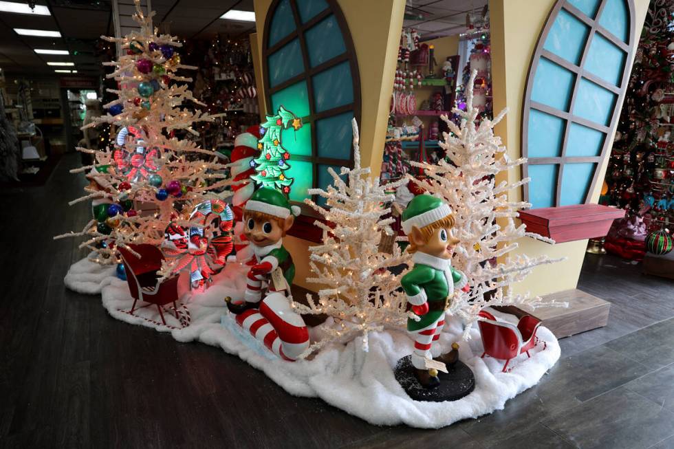 Christmas decorations are set up for sale at Ralph Jones Display at 2576 E. Charleston Blvd. in ...