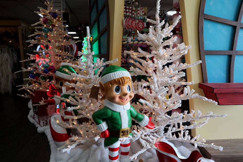 Christmas decorations are set up for sale at Ralph Jones Display at 2576 E. Charleston Blvd. in ...