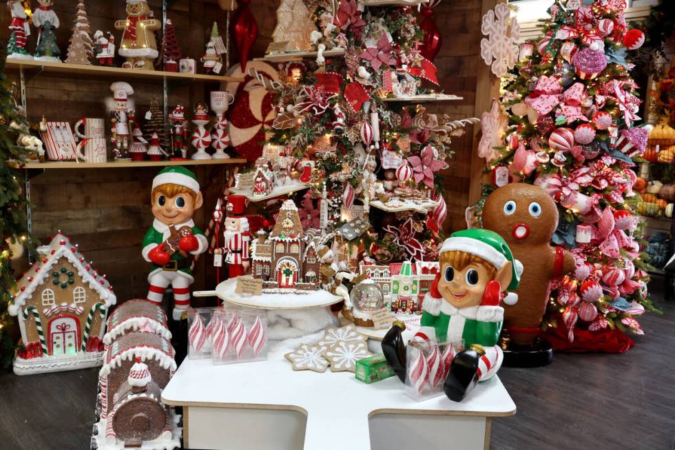 Christmas decorations are set up for sale at Ralph Jones Display at 2576 E. Charleston Blvd. in ...