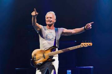 Sting performs during the "My Songs" tour on Friday, Sept. 8, 2023, at Northwell Heal ...