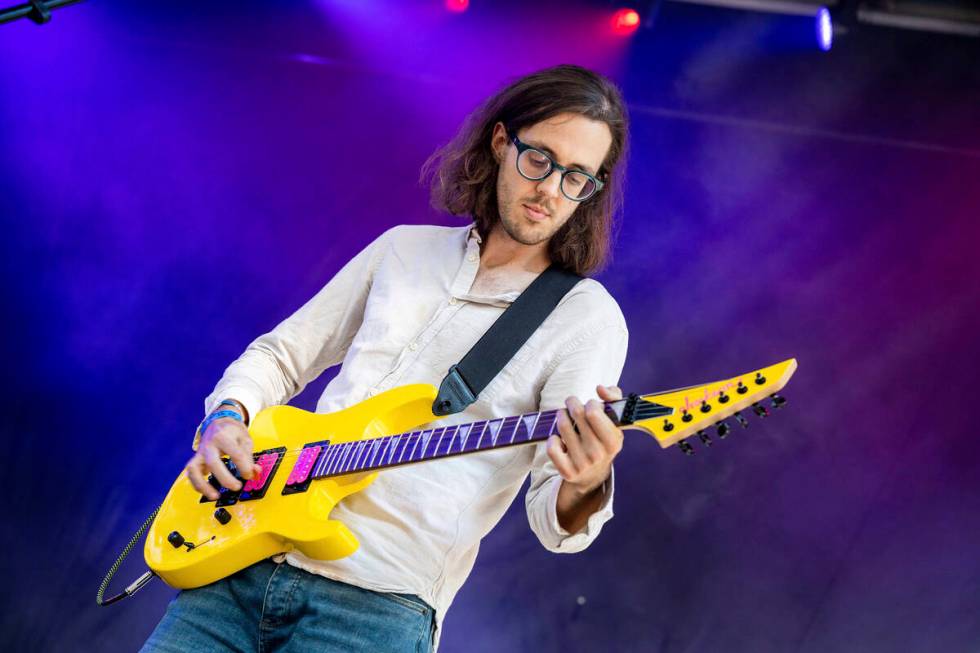 Dylan Baldi, of Cloud Nothings, performs on Saturday, Oct. 23, 2021, at Shaky Knees in Atlanta. ...