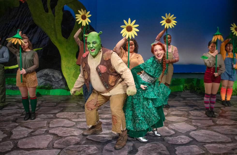 Nicholas Hambruch as Shrek and Kelly Prendergast as Princess Fiona in "Shrek — The ...