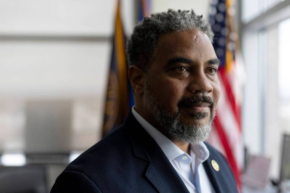 Rep. Steven Horsford, D-Nev., in his office at North Las Vegas City Hall on Tuesday, Feb. 21, 2 ...