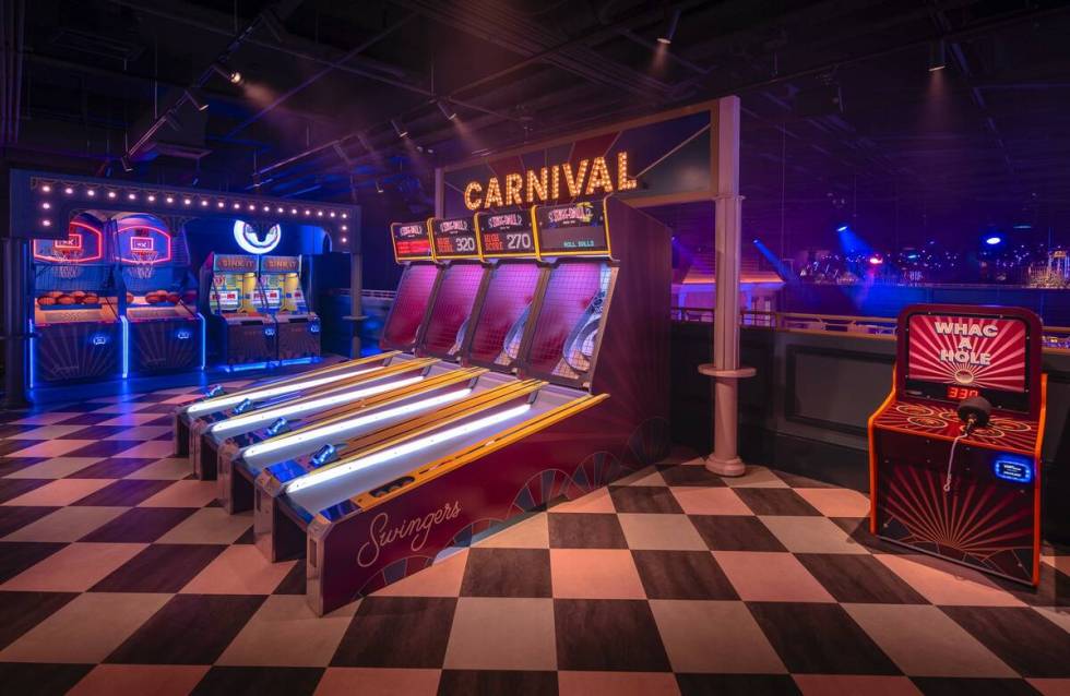 The carnival area at Swingers Crazy Golf Club at Mandalay Bay, which is scheduled to open Nov. ...