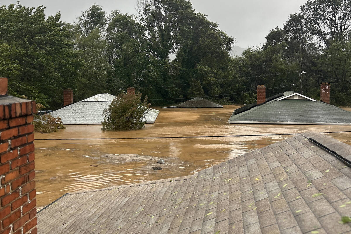 Photos provided by Steven Pieri show the damage from Hurricane Helene and his volunteer work wi ...