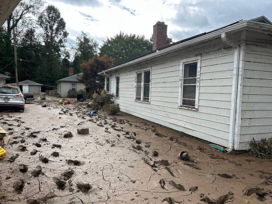 Photos provided by Steven Pieri show the damage from Hurricane Helene and his volunteer work wi ...