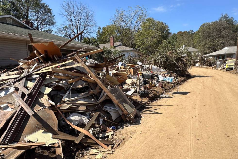 Photos provided by Steven Pieri show the damage from Hurricane Helene and his volunteer work wi ...