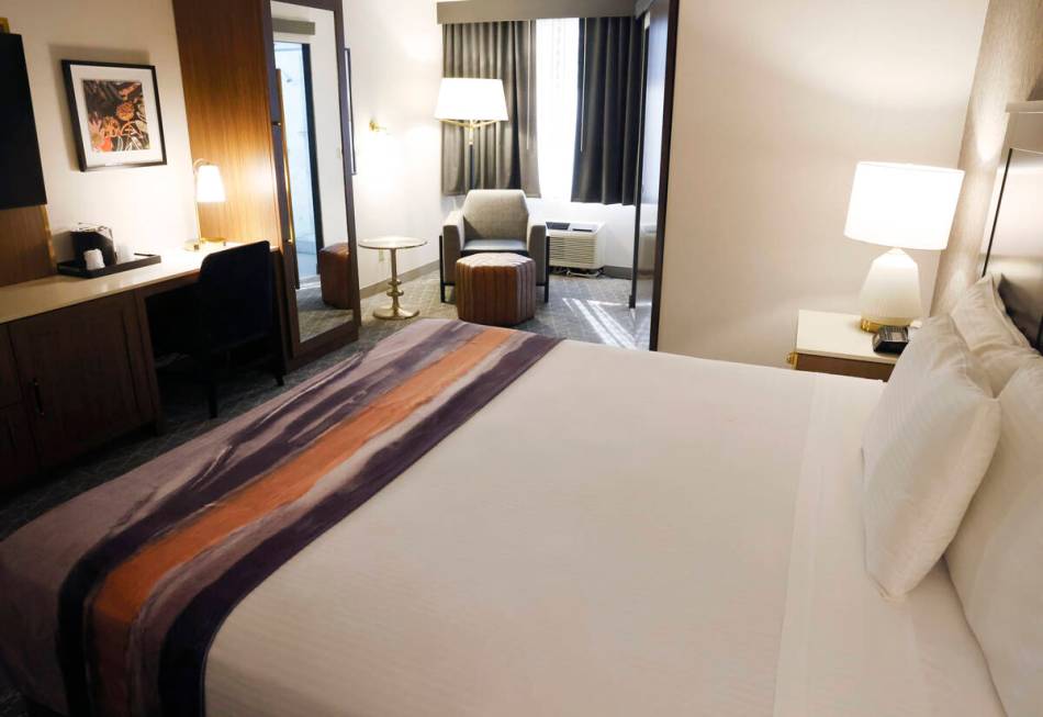 A newly renovated room at Gold Coast hotel-casino is seen, on Friday, Nov. 1, 2024, in Las Vega ...