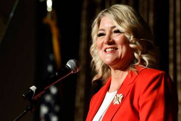 Henderson Mayor Michelle Romero delivers her State of the City address on Oct. 3, 2024, in Hend ...