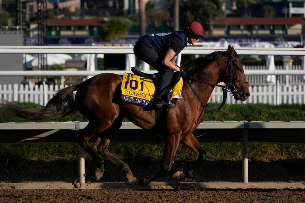 Jockey Rachel Richardson rides City of Troy ahead of the Breeders' Cup horse racing world champ ...