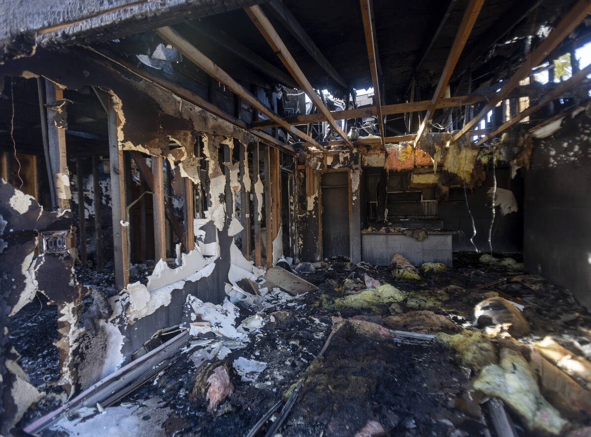 One of the units that burned during an overnight fire at the Paradise Spa complex, Saturday, No ...