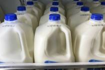 Milk is displayed at a grocery store. (AP Photo/Matt Rourke)