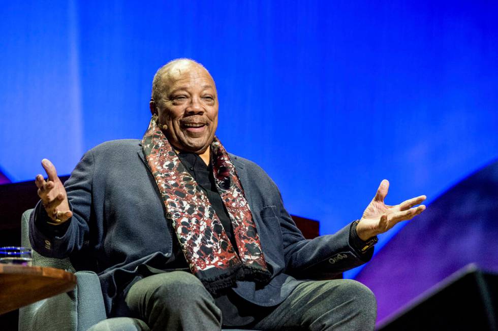 Quincy Jones seen on day one of Summit LA17 in Downtown Los Angeles's Historic Broadway Theater ...