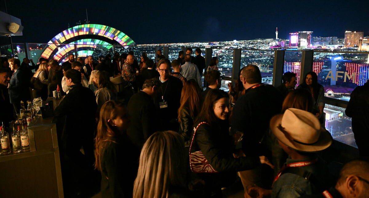 American Film Market participants attend a pre-opening gathering Monday at the Palms. (Dan Stei ...