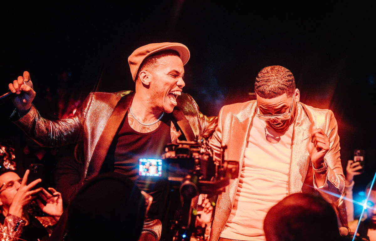 Anderson .Paak and Nelly are shown at Nelly's 50th birthday party at Tao Las Vegas on Saturday, ...