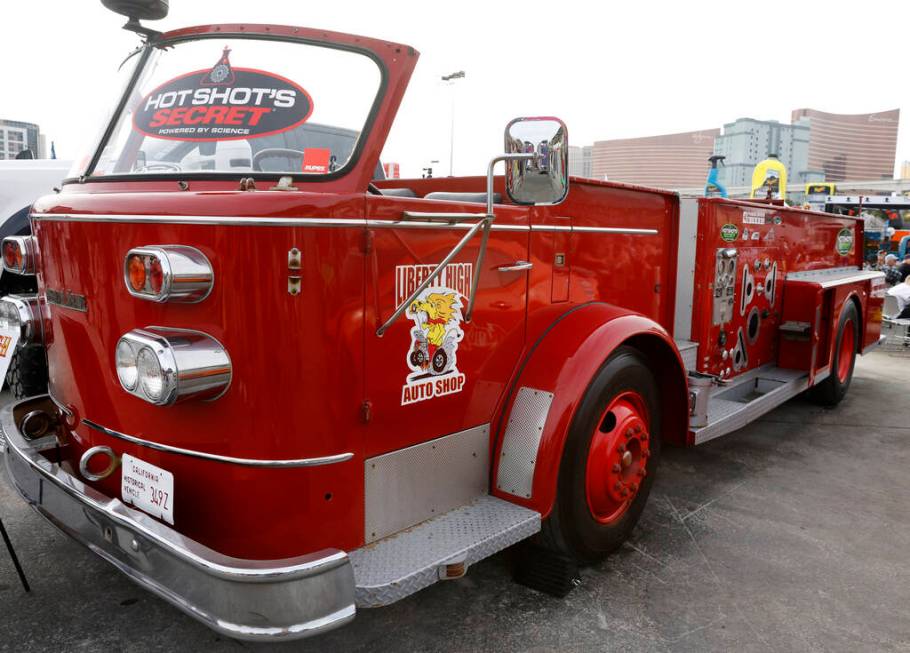 A 1961 American Lafrance Fire Truck built entirely by the high school shop students is displaye ...