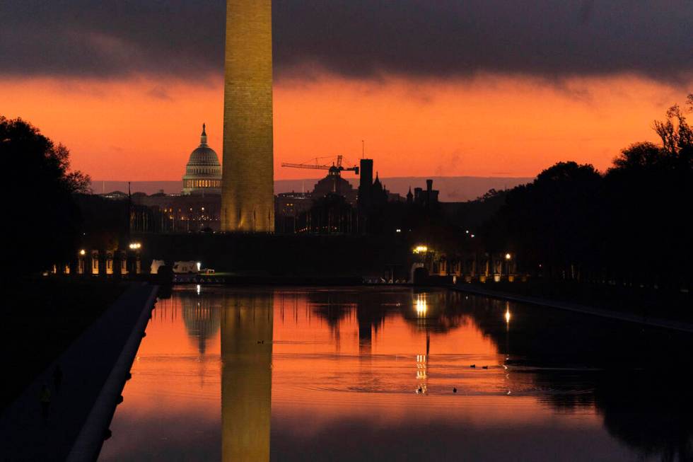 The U.S. Capitol, is seen on sunrise in Washington, Tuesday, Nov. 5, 2024. (AP Photo/Jose Luis ...