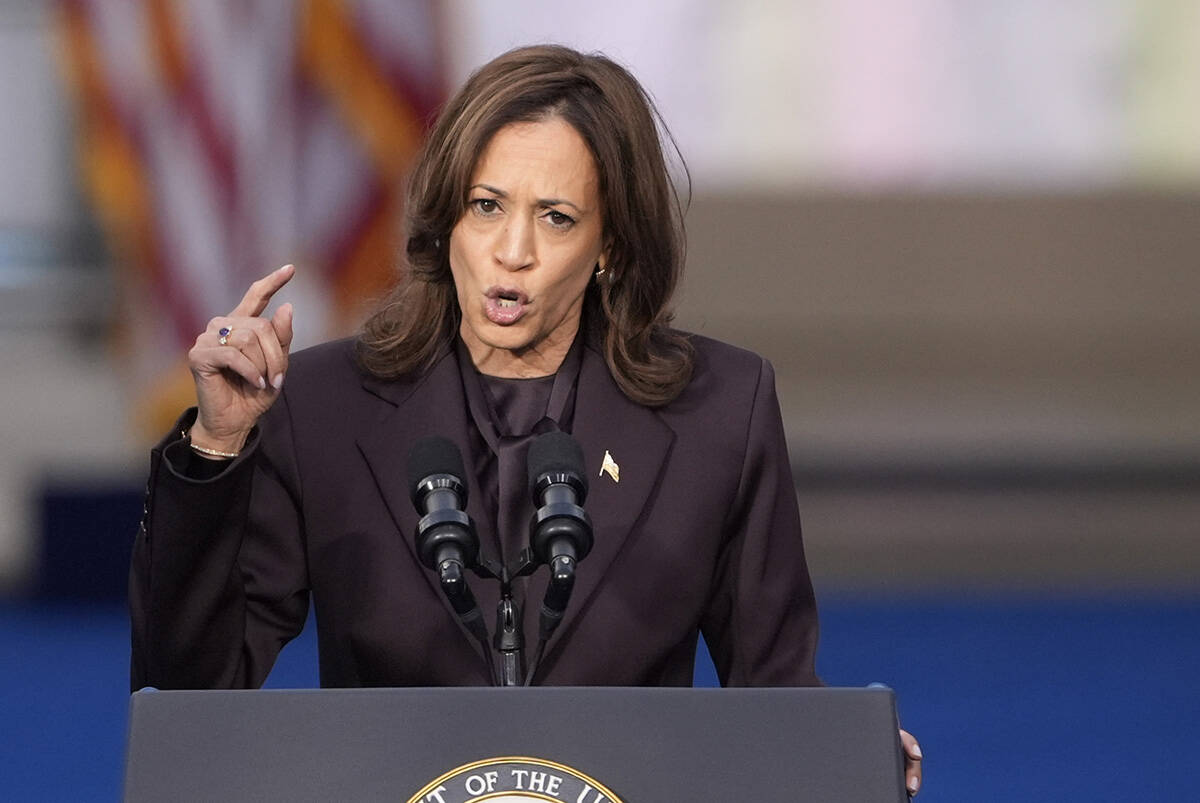 Vice President Kamala Harris delivers a concession speech for the 2024 presidential election on ...