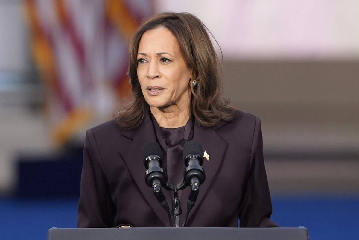 Vice President Kamala Harris delivers a concession speech for the 2024 presidential election on ...