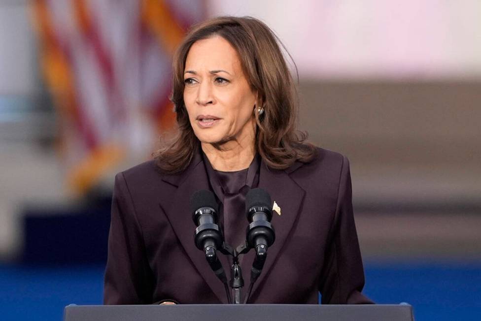 Vice President Kamala Harris delivers a concession speech for the 2024 presidential election on ...