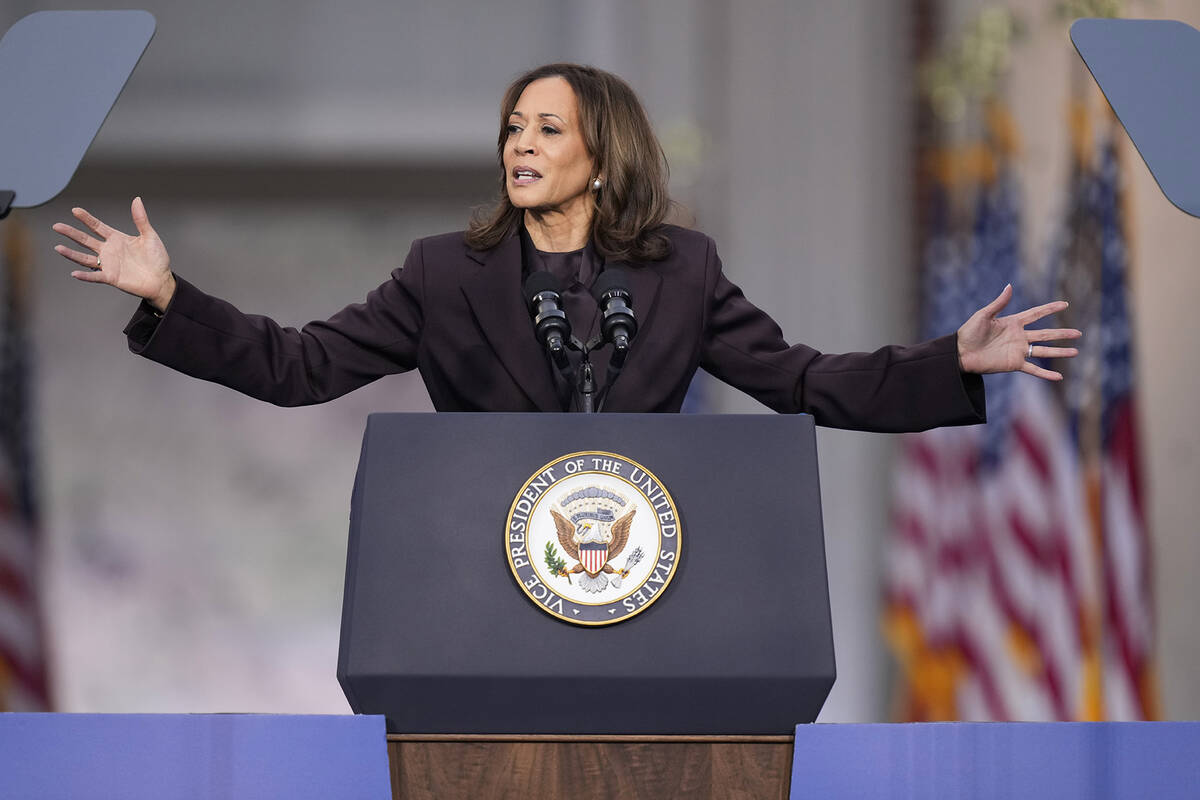 Vice President Kamala Harris delivers a concession speech for the 2024 presidential election on ...