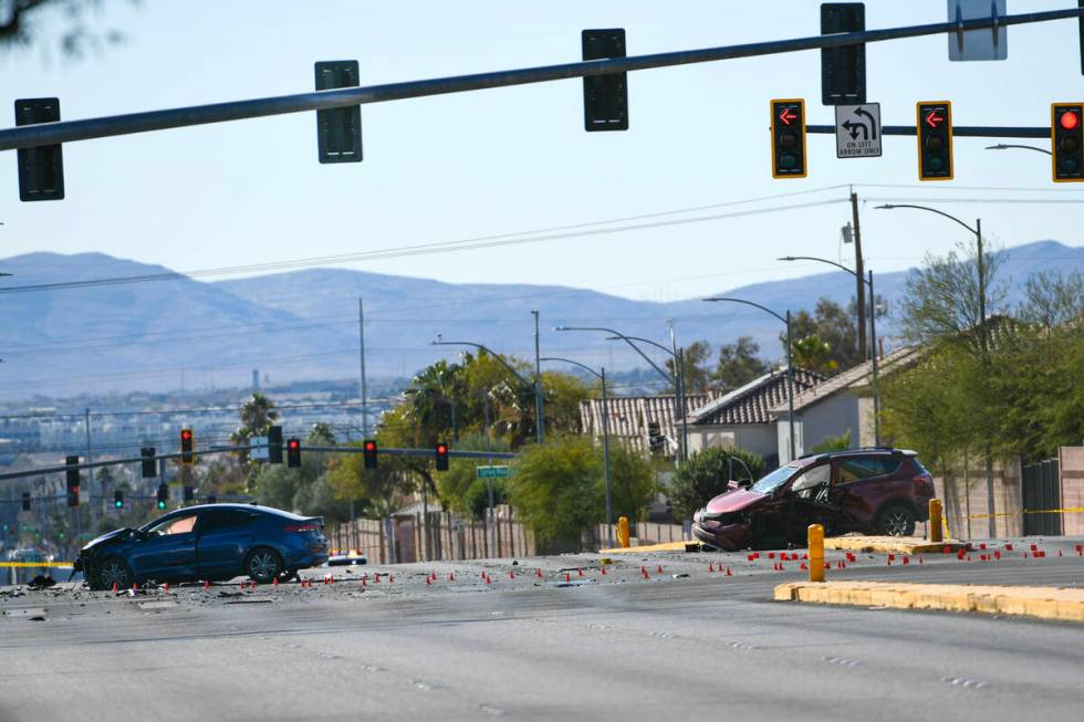 Police investigate the scene of a fatal automobile accident Thursday November 7, 2024, at the i ...