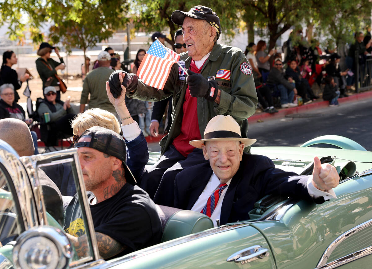 World War II veteran Onofrio “No-No” Zicari rides with Las Vegas Mayor Carolyn Go ...