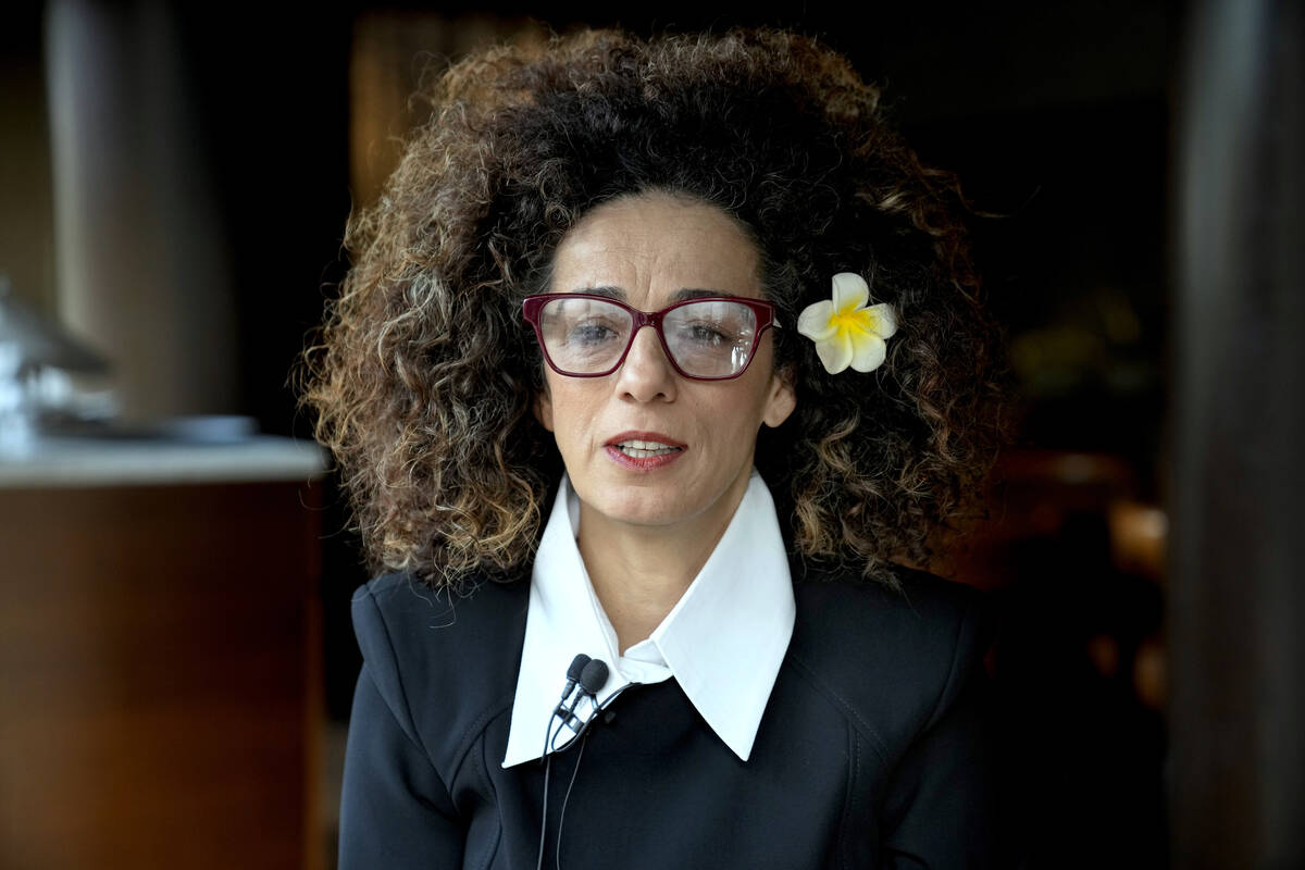 Masih Alinejad, 48, a prominent Iranian American human rights activist attends an interview wit ...